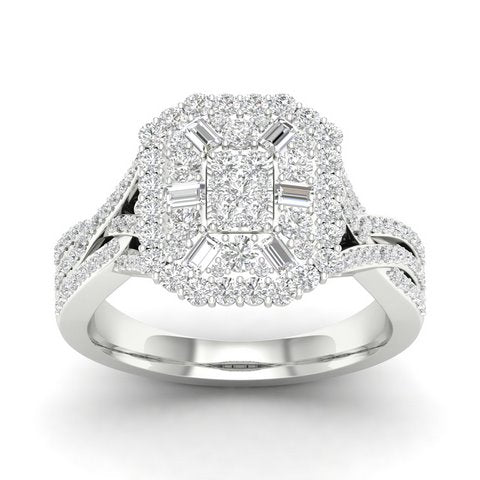 14K White 0.90Ct D-Ladies Rings