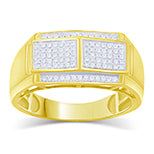10K Yellow 0.27- 0.30Ct D-Mens Micropave Rings