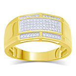 10K Yellow 0.22- 0.24Ct D-Mens Micropave Ring