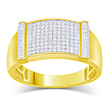 10K Yellow 0.42- 0.44Ct D-Mens Micropave Ring