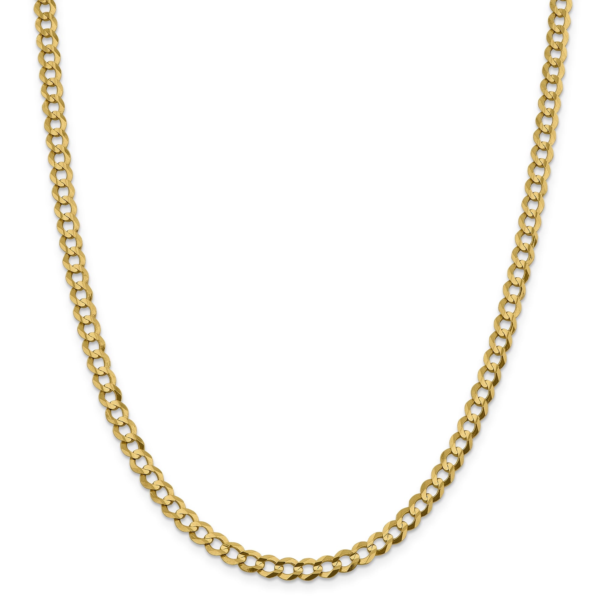 14K 24 Inch 5.9Mm Lightweight Flat Cuban With Lobster Clasp Chain