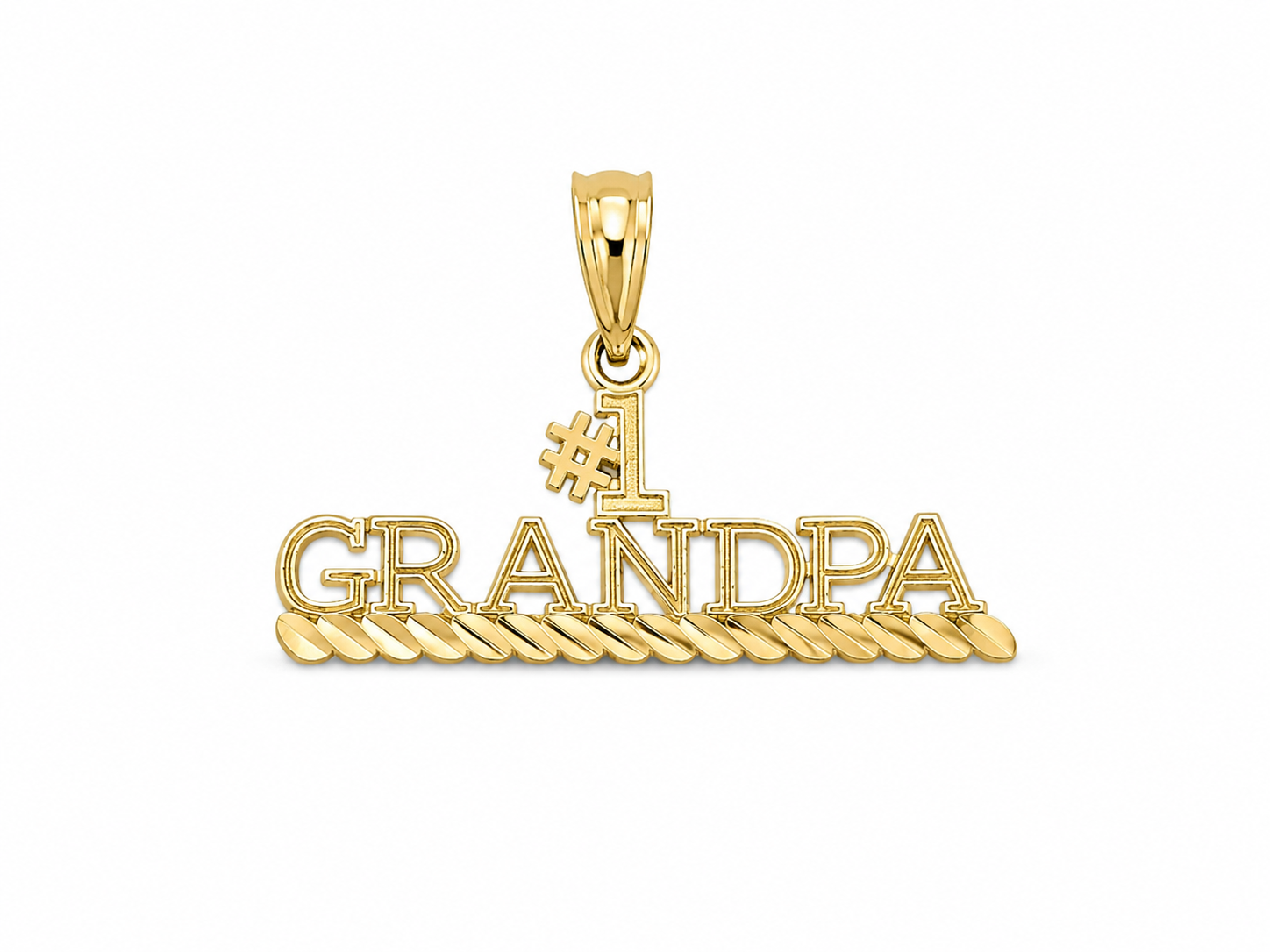 14KT #1 Grandpa Yellow Gold Pendant [A1B1]