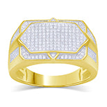 10K Yellow 0.58- 0.64 Ct D-Mens Micropave Ring