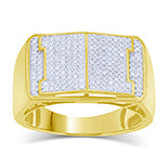 10K Yellow 0.48-0.54Ct D-Mens Micropave Ring