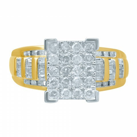 10K Yellow 0.48-0.53Ct D-Cindrella Ring Square