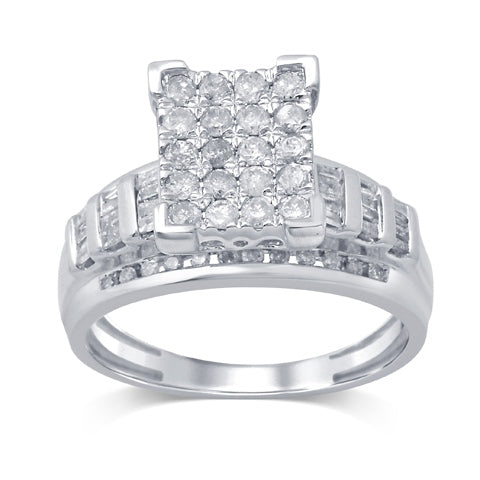 10K White 0.49-0.54Ct D-Cindrella Rings Square