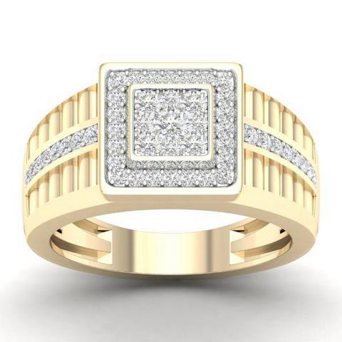 14K Yellow 0.50Ct D-Mens Rings