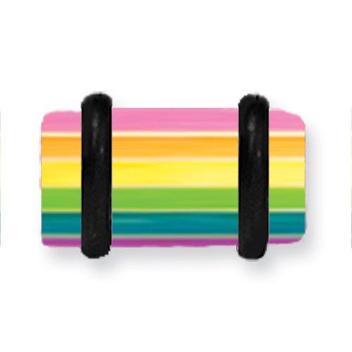Acrylic Uv Sensitive Layered Plug W 2 Black O-Rings 2G (6.5Mm) 1/2 (13M