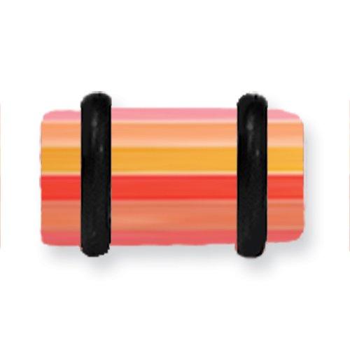 Acrylic Uv Sensitive Layered Plug W 2 Black O-Rings 2G (6.5Mm) 1/2 (13M