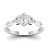 10K White 0.12Ct D-Ladies Rings
