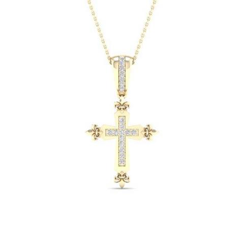10K Yellow 0.05Ct D-Cross Ladies Charms (Chains Sold Separately)