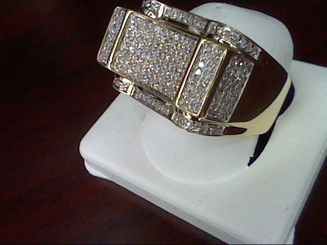 10K Yellow 0.67-0.71Ct D-Mens Micropave Ring