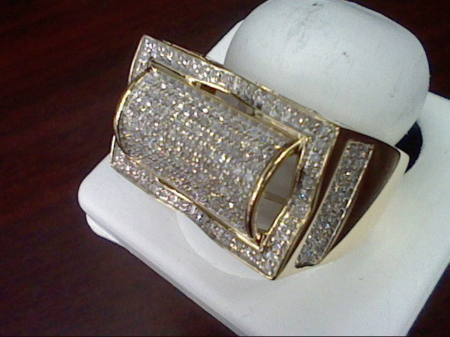 10K Yellow 0.72-0.75Ct D-Mens Micropave Rings