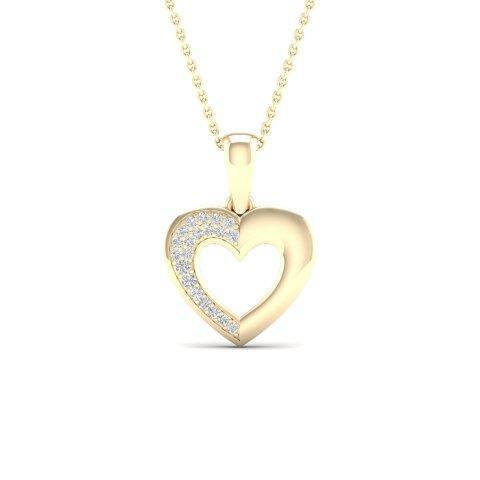10K Yellow 0.06Ct D-Heart Charms (Chains Sold Separately)