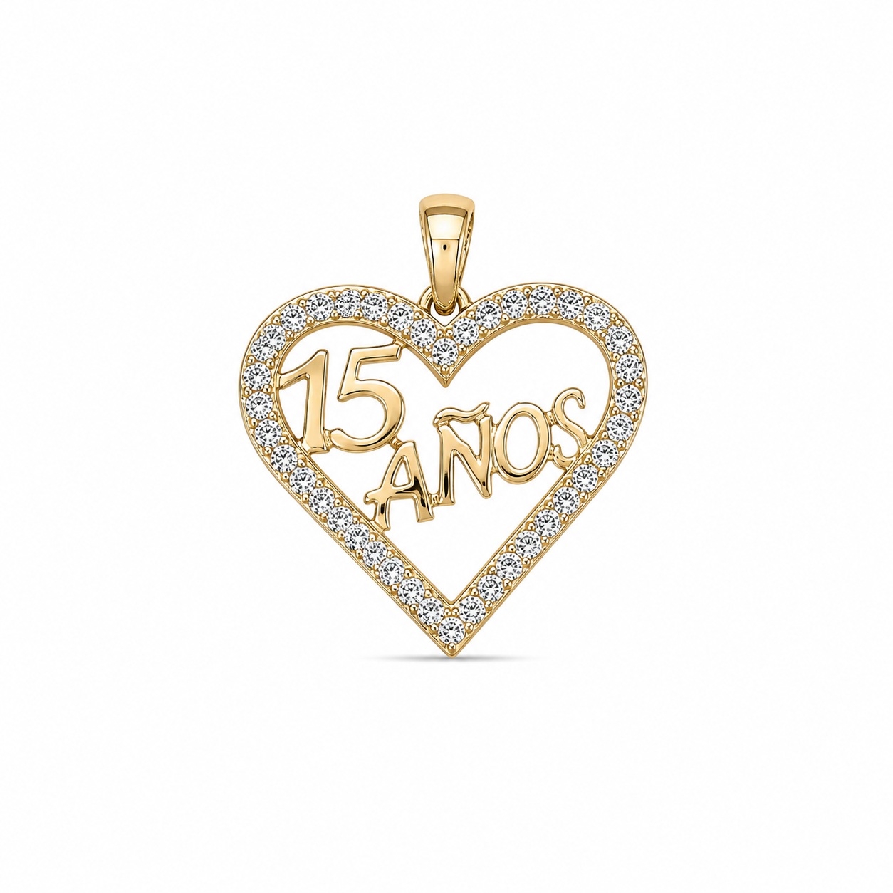 10KT Yellow Gold 0.15 CTW Diamond Quinceanera Pendant [A2B6 - K7H90]