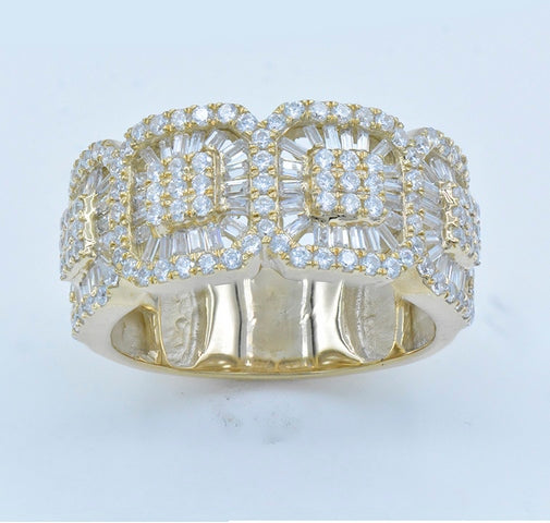 10K Yellow 1.79- 1.90Ct D-Mens Bands Baguette