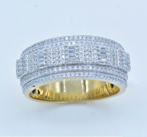 10K Two Tone 0.89Ct D-Mens Bands