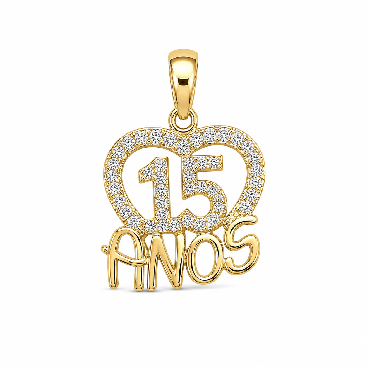 10KT Yellow Gold 0.15 CTW Diamond Quinceanera Pendant [A2B2 - K6H90]
