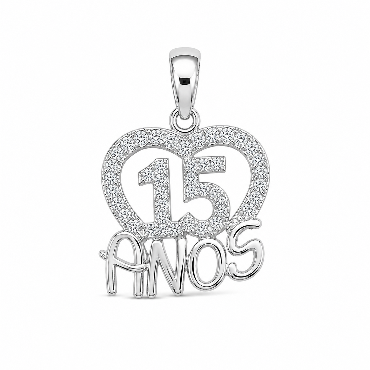 10KT White Gold 0.15 CTW Diamond Quinceanera Pendant [A2B2 - K6H90]