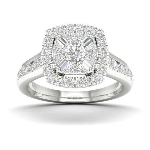 14K White 1.00Ct D-Ladies Rings