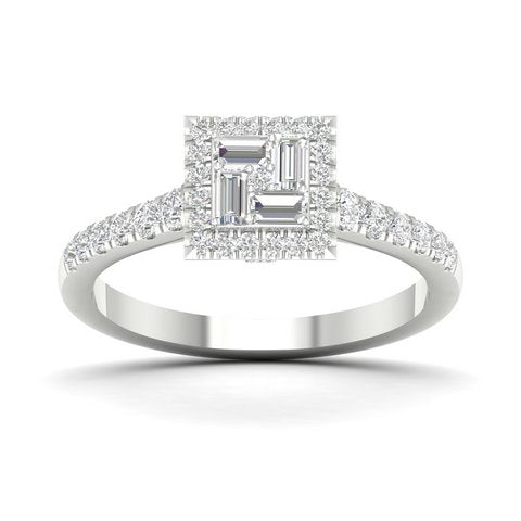 14K White 0.50Ct D-Ladies Rings