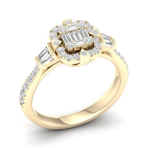 14K Yellow 0.60Ct D-Ladies Rings