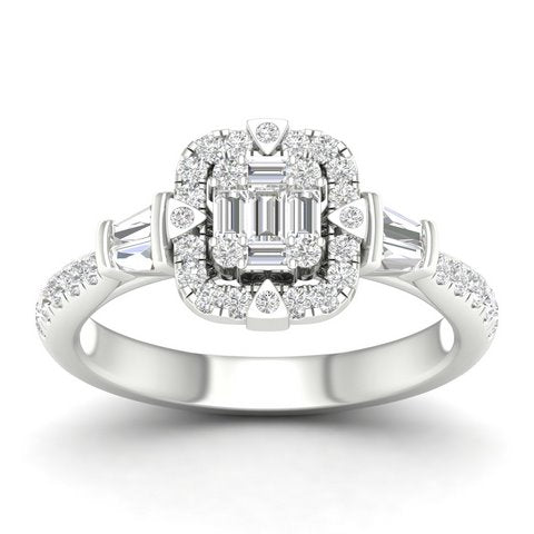 14K White 0.60Ct D-Ladies Rings