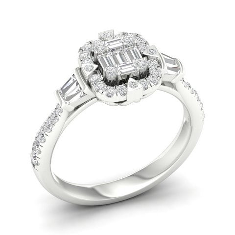 14K White 0.60Ct D-Ladies Rings