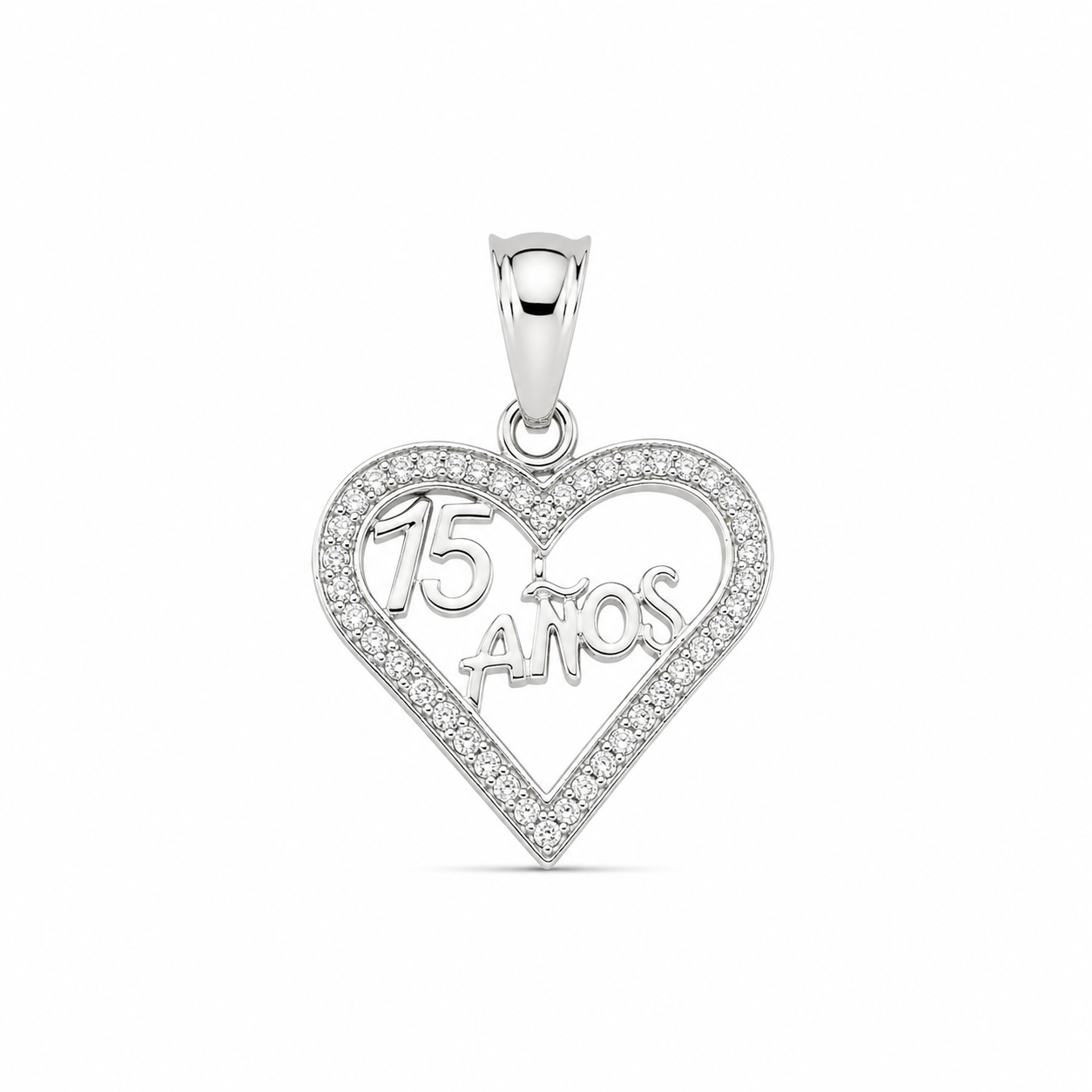 10KT White Gold 0.15 CTW Diamond Quinceanera Pendant [A2B8 - K7H90]