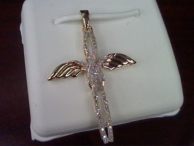 10K Yellow 0.15Ct D-Cross Charm (Chains Sold Separately)