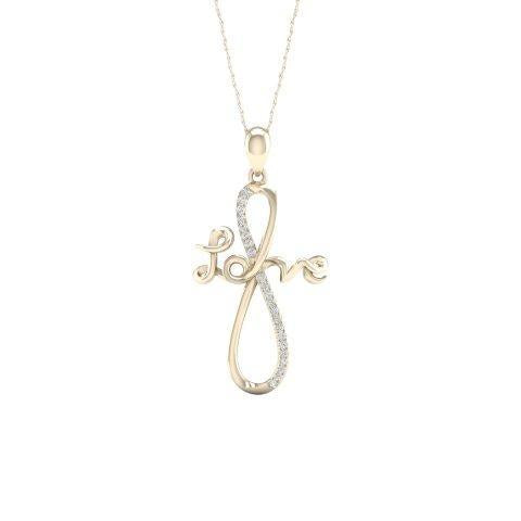 10K Yellow 0.05Ct D-Ladies Charms Love (Chains Sold Separately)