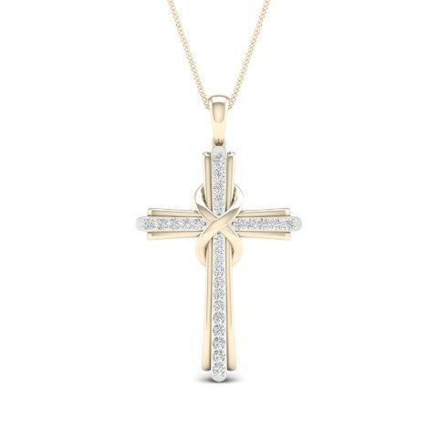 10K Yellow 0.15Ct D-Cross Charm (Chains Sold Separately)
