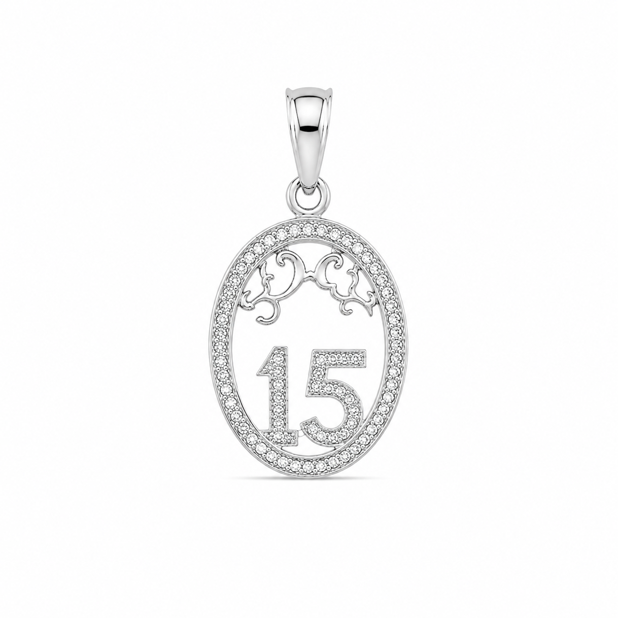 10KT White Gold 0.25 CTW Diamond Quinceanera Pendant [A2B4 - K5H40]