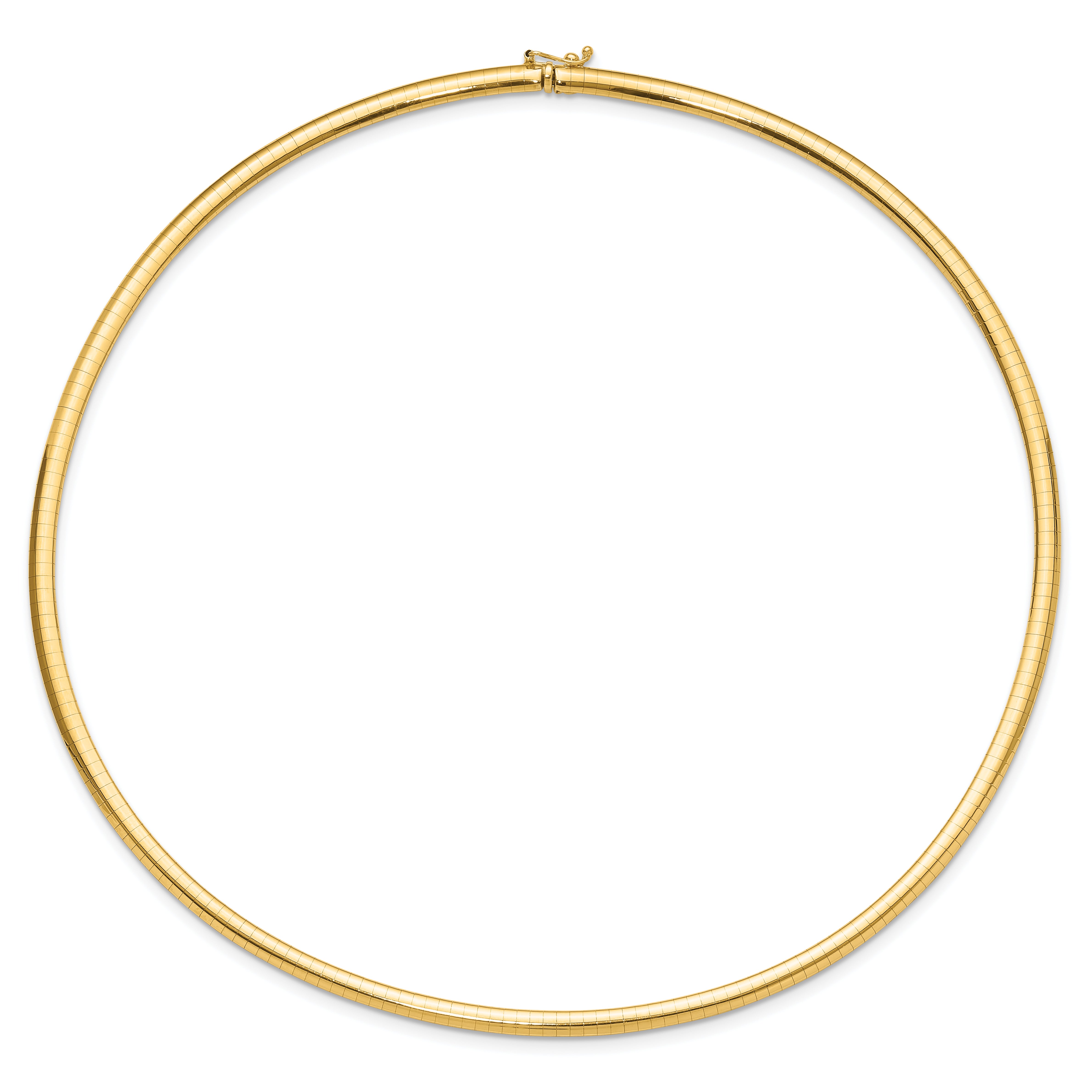14K 4mm Domed 7 inch Omega Bracelet