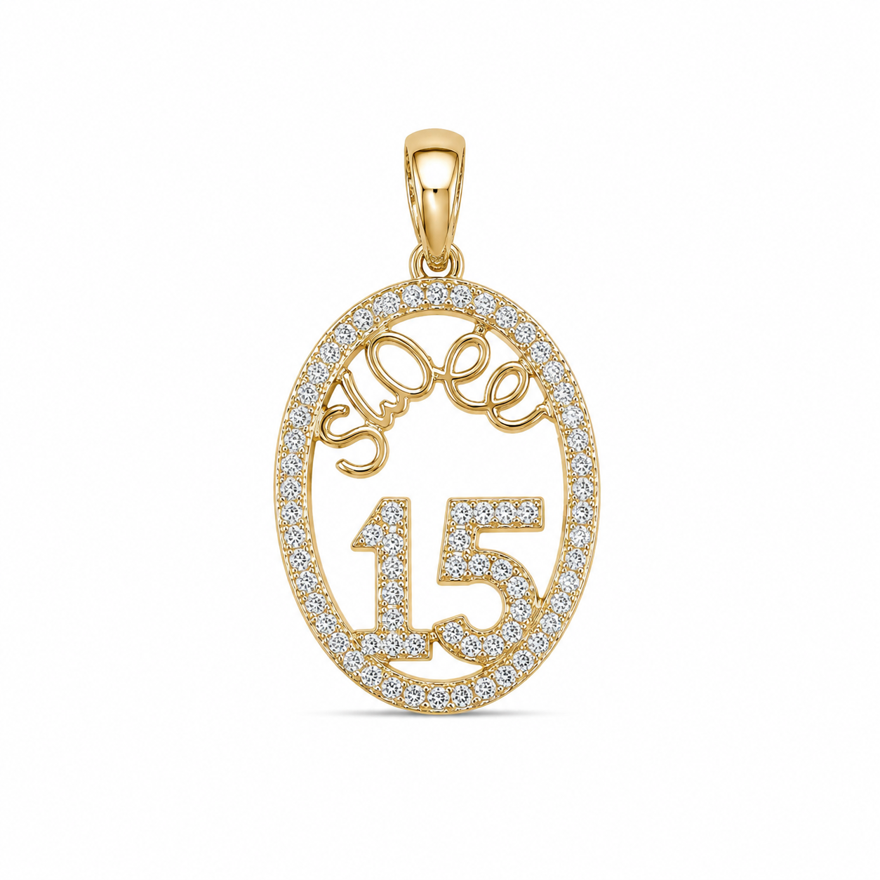 10KT Yellow Gold 0.25 CTW Diamond Quinceanera Pendant [A2B4 - K5H40]