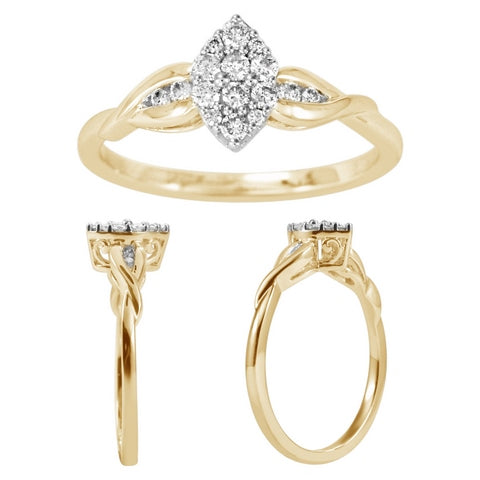 10K Yellow 0.19- 0.21Ct D-Ladies Rings