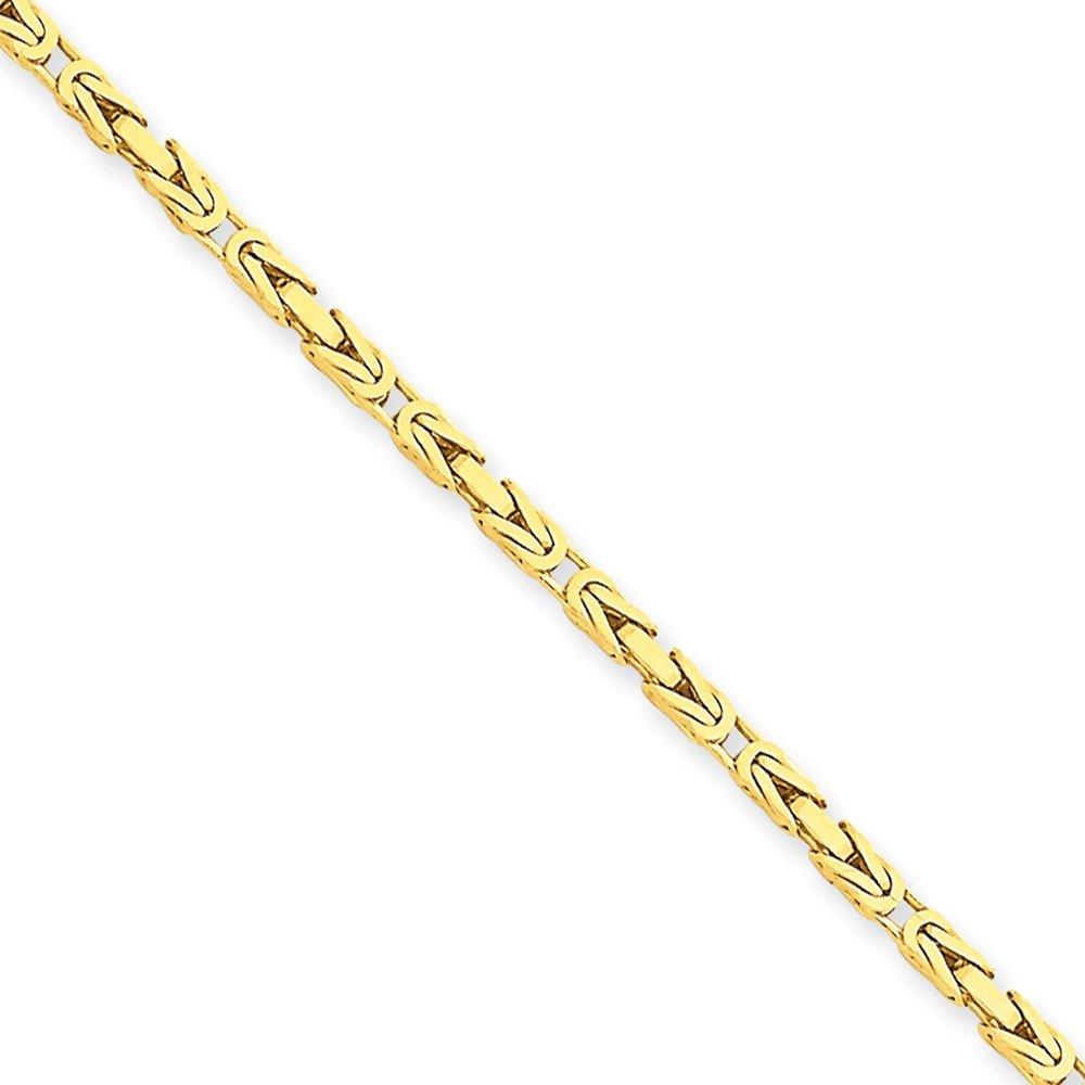14K 7 Inch 2Mm Byzantine With Lobster Clasp Bracelet