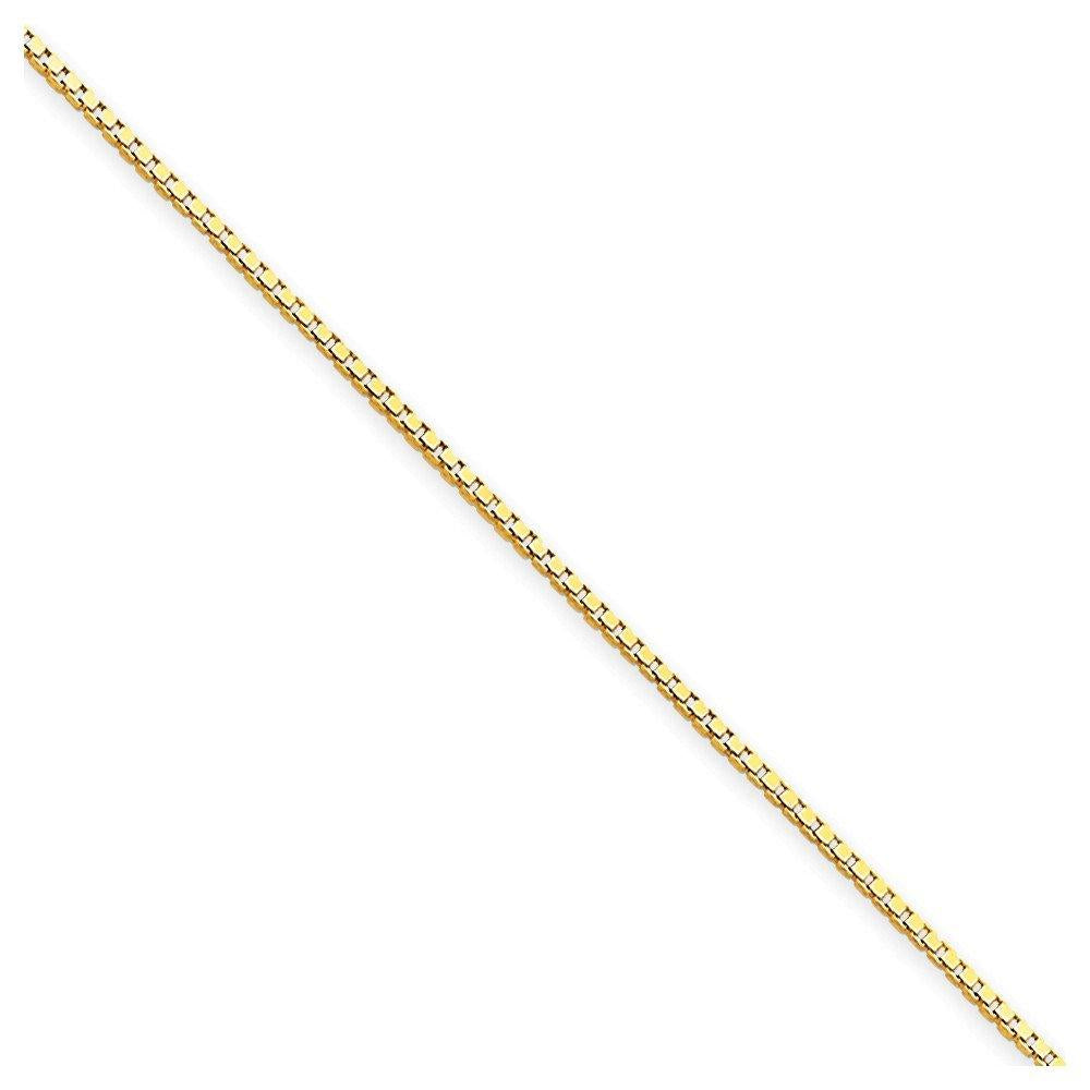 14K 8 Inch .9Mm Box With Lobster Clasp Bracelet