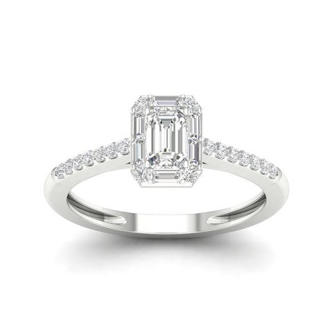 14K White 0.50Ct D-Ladies Rings