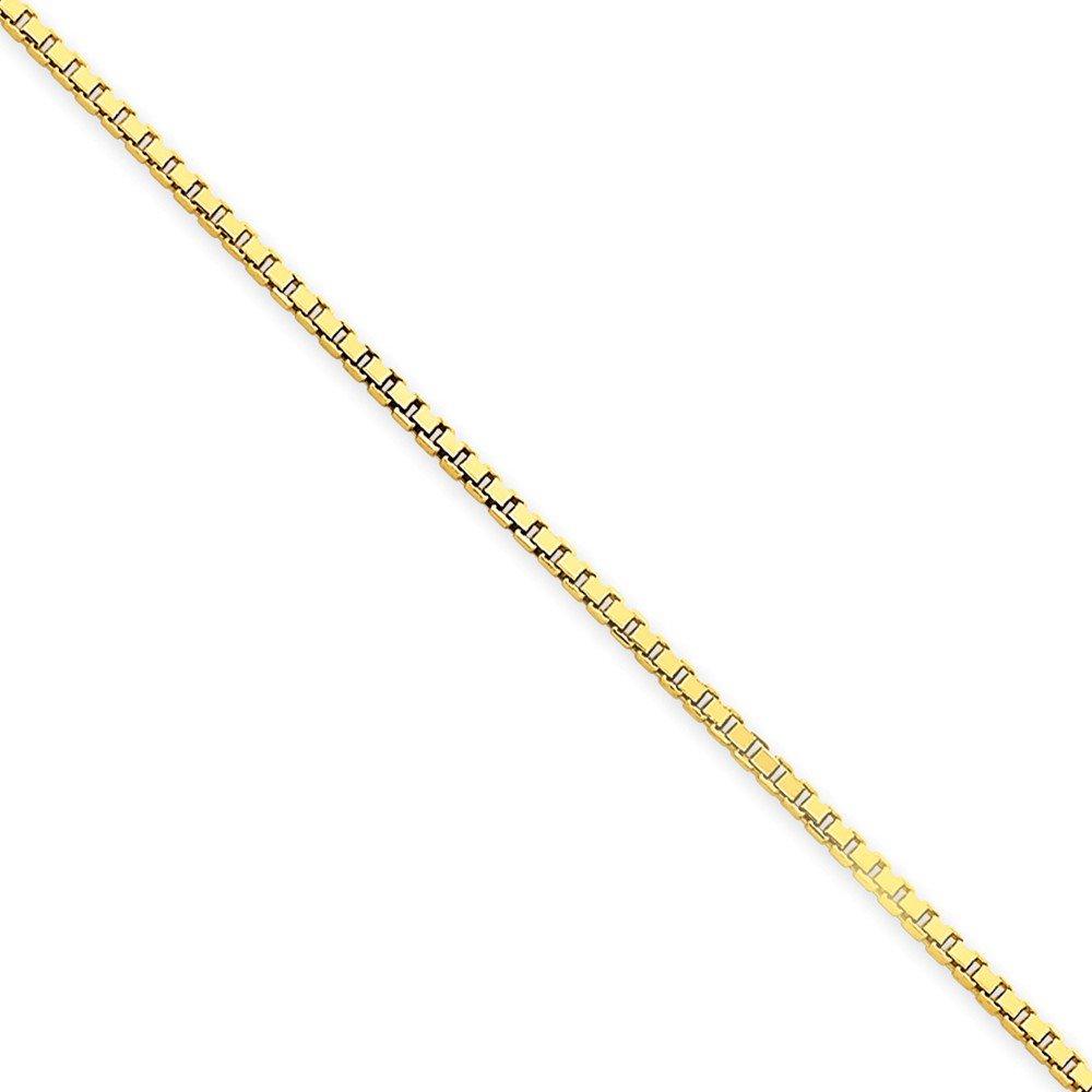 14K 9 Inch 1.5Mm Box With Lobster Clasp Anklet