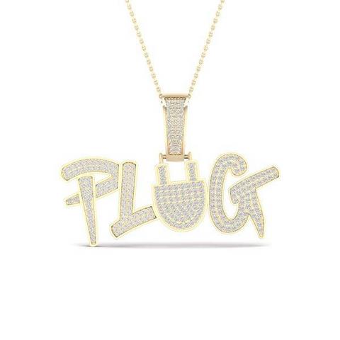 10K Yellow 0.75Ct D- Plug Charm (Chains Sold Separately)