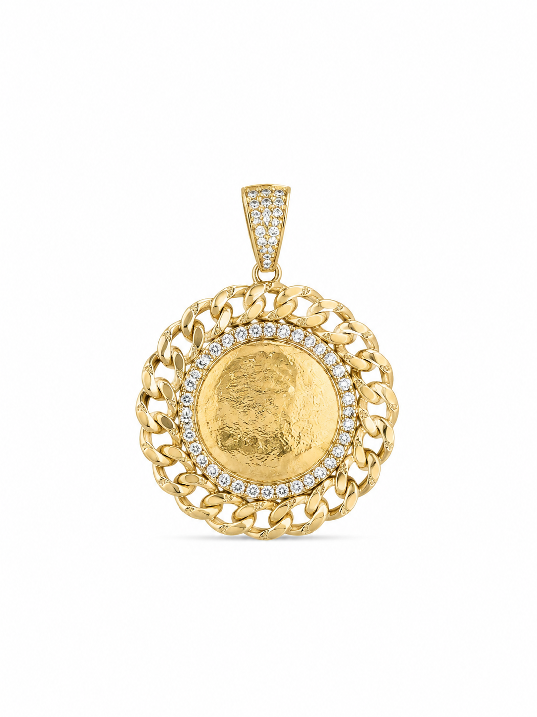 14KT Yellow Gold Round Memory Pendant [A6P3]
