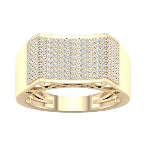 10K Yellow 0.50Ct D-Mens Micropave Rings
