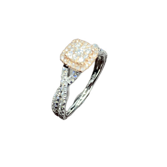 10K White & Pink 0.50Ct D-Ladies Rings