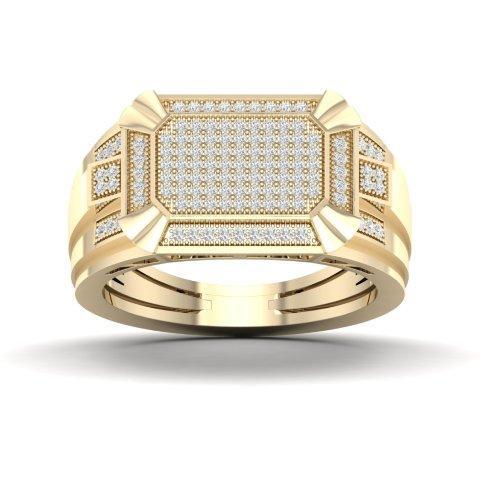 10K Yellow 0.33Ct D-Mens Micropave Rings