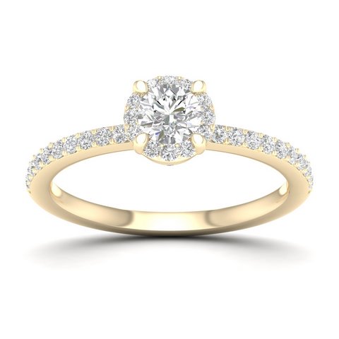 14K Yellow 0.75Ct D-Certified Rings