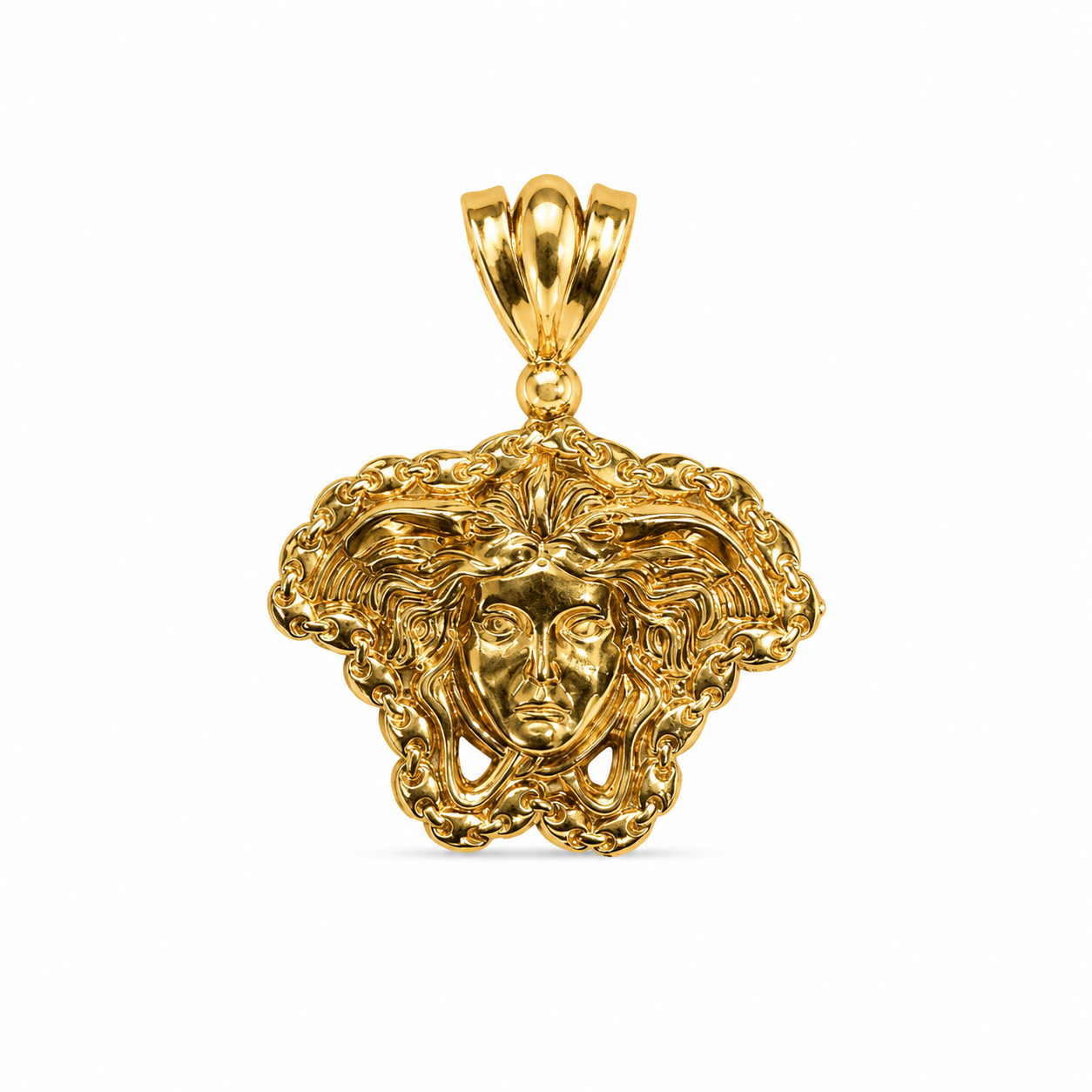 10KT Yellow Gold Medusa Pendant [A5P0]