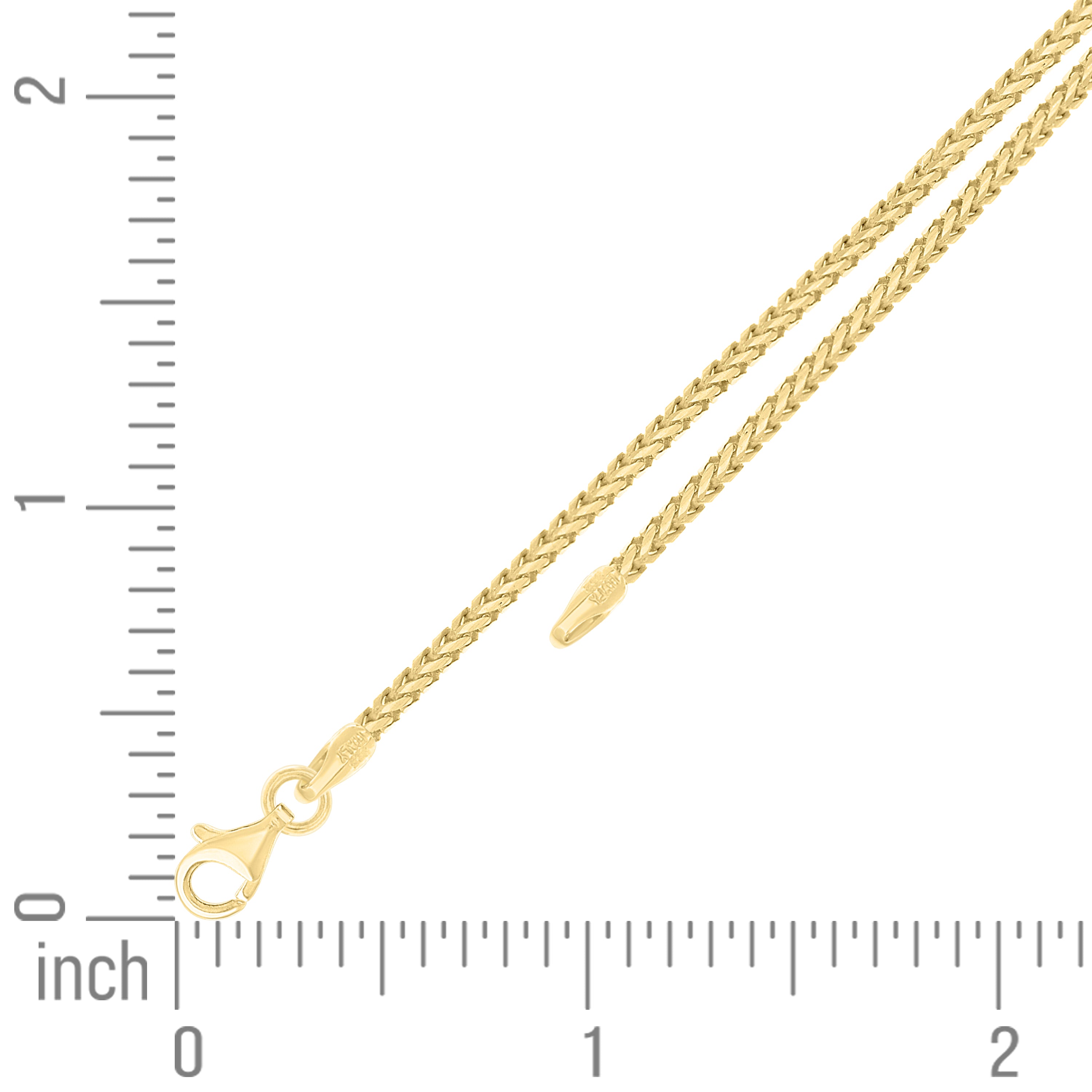 925 Silver Solid Franco Chain Rhodium 030 0.5mm