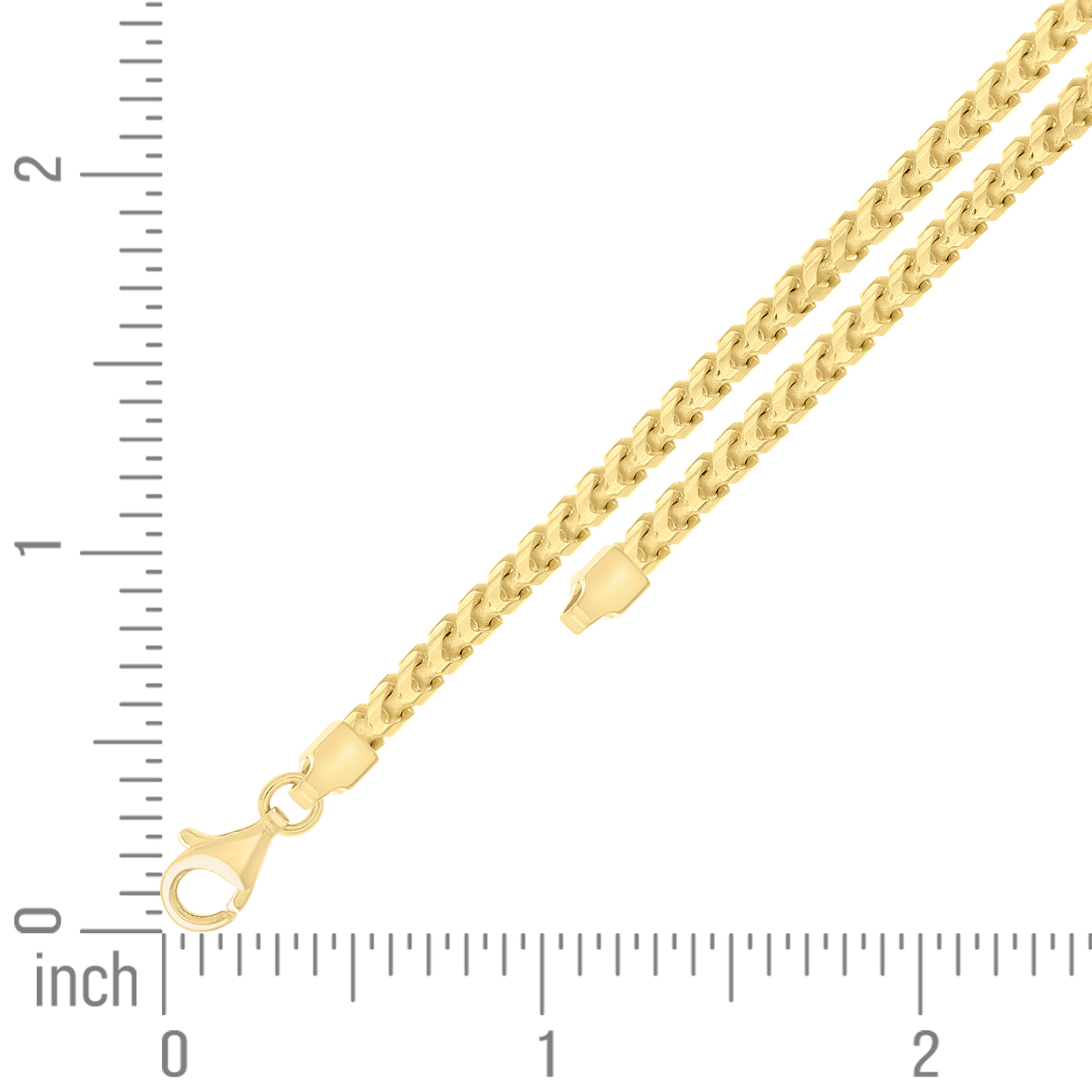 925 Silver Solid Franco Chain Rhodium 030 0.5mm