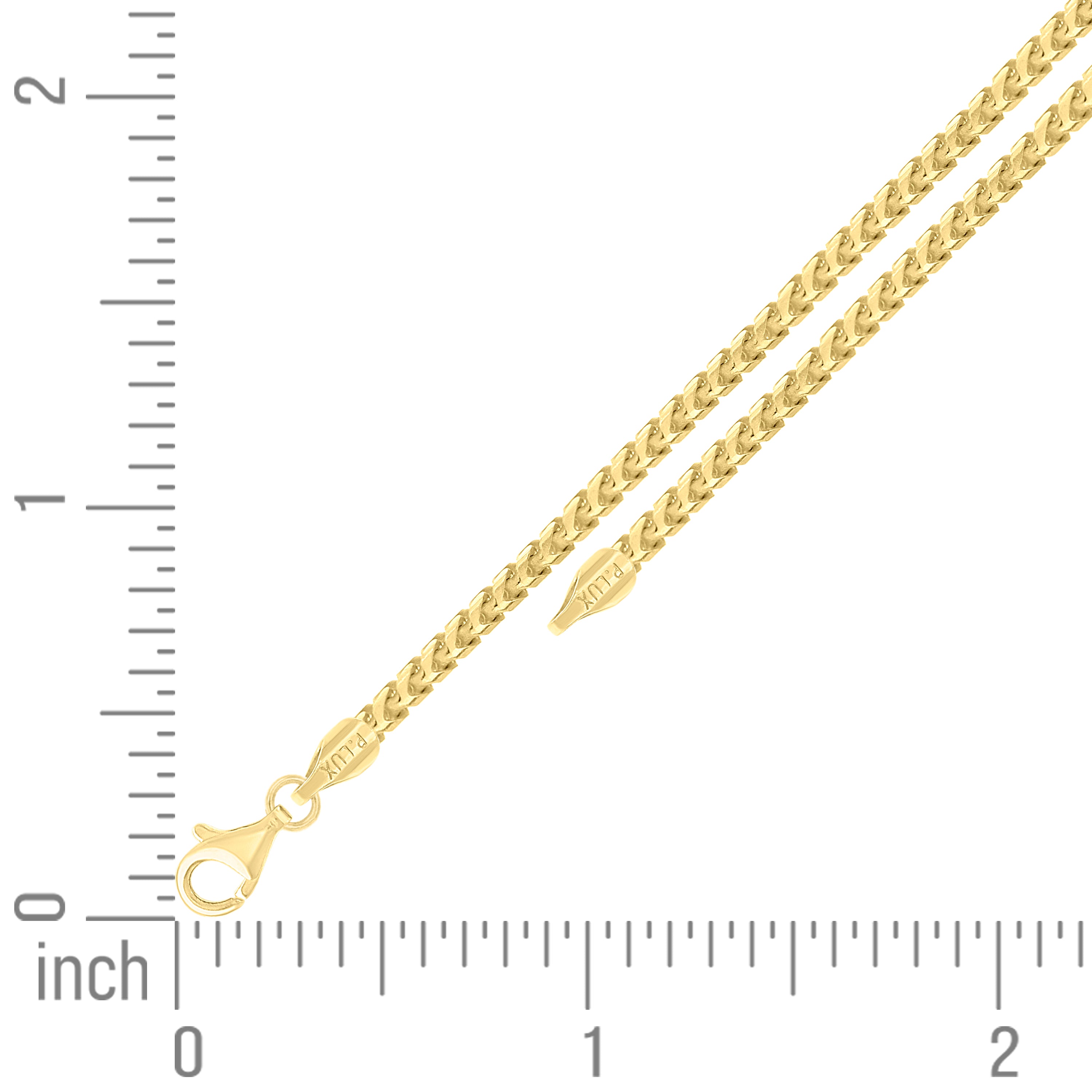 925 Silver Solid Franco Chain Rhodium 030 0.5mm